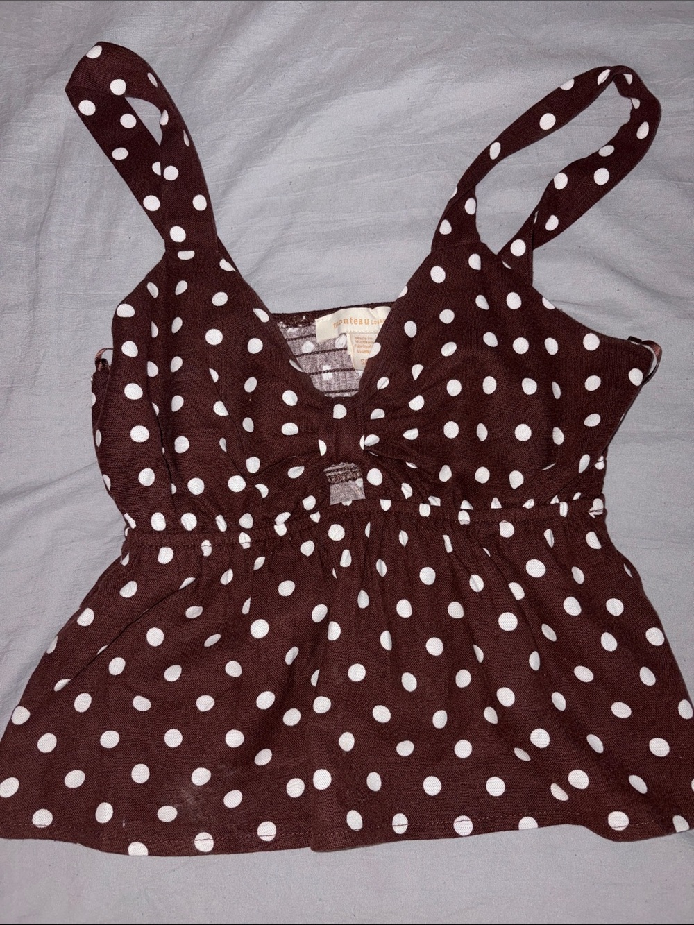 Brown White Polka Dot Tank